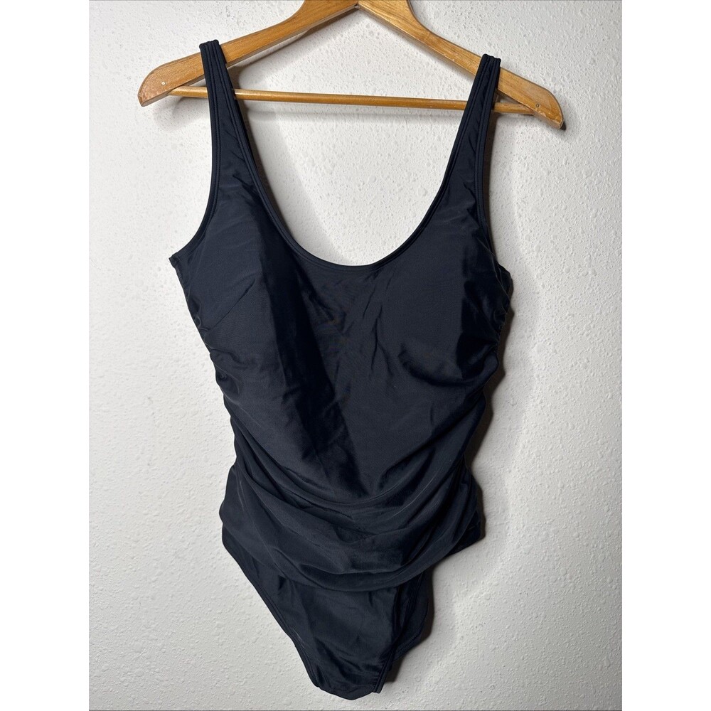 DKNY Mesh Side Black Bathing suit Size 12 - Picture 1 of 10